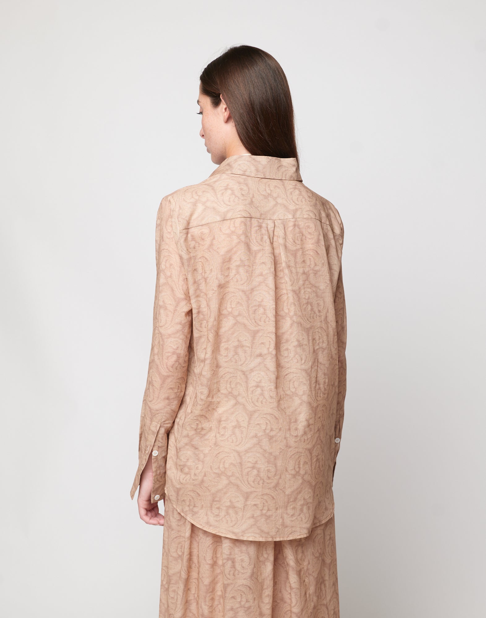 Camicia a Uomo in Mussola Stampa Cashmere Corda