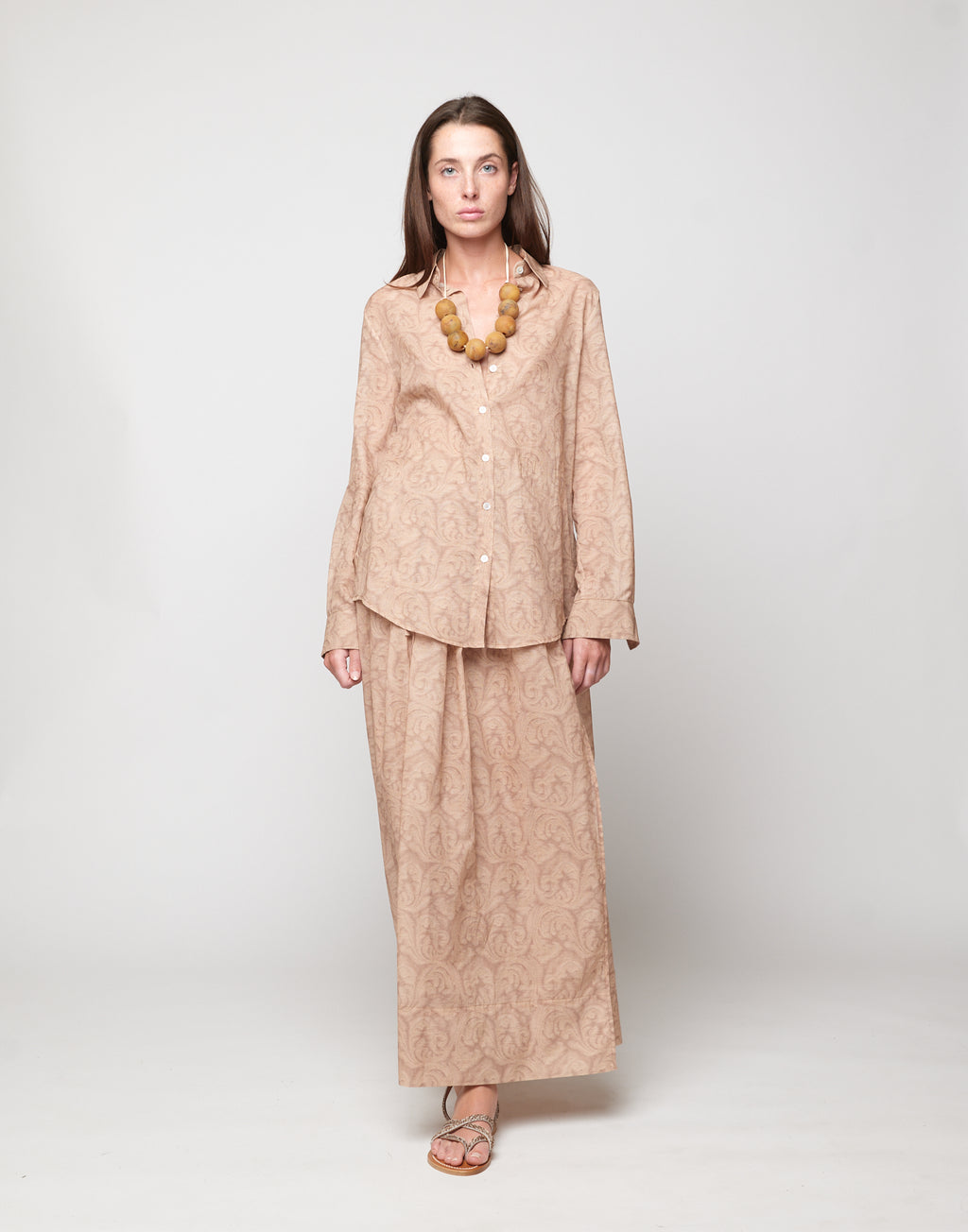 Camicia a Uomo in Mussola Stampa Cashmere Corda