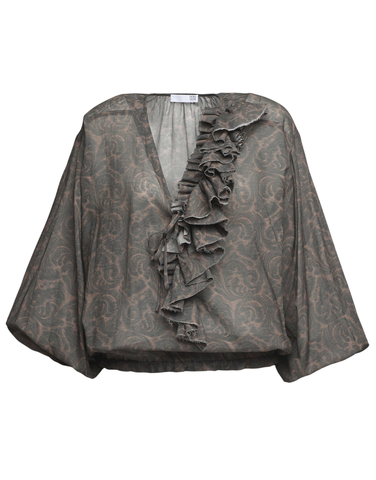 Blouse ample en mousseline de coton imprimé cachemire fonte