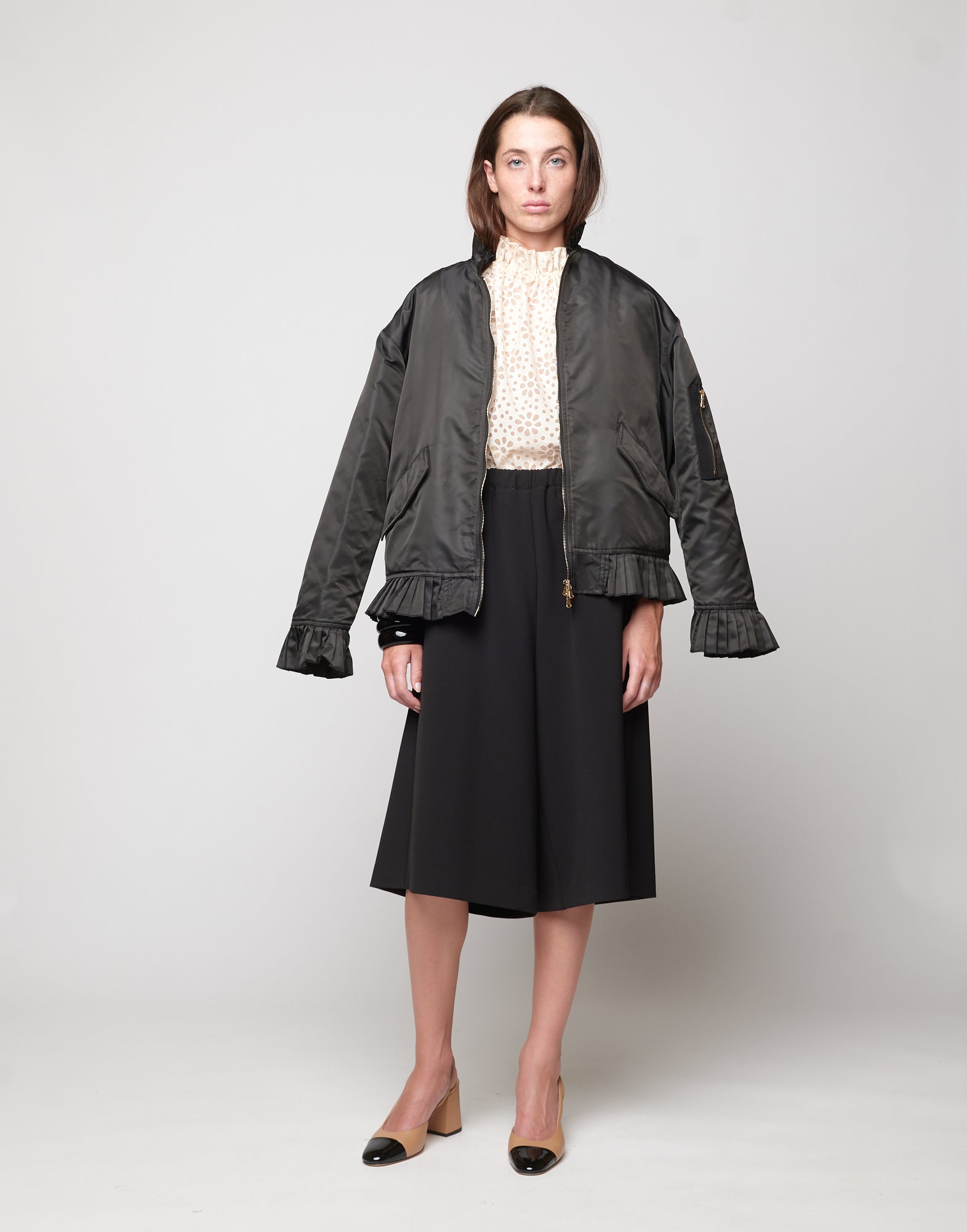 Top Halter Arricciato con Nastro in Daisy Devorè Cipria