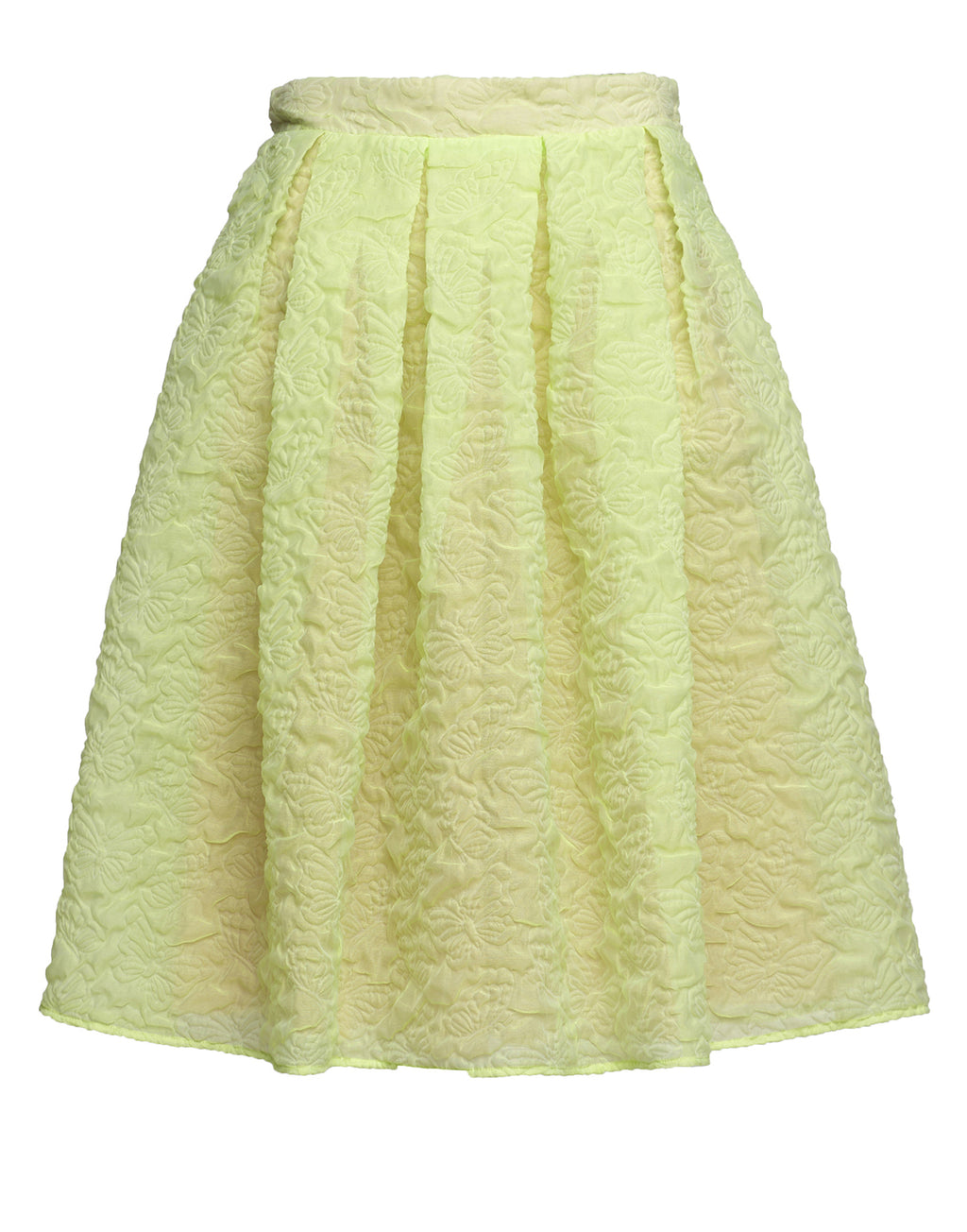 Gonna Midi in Butterfly Cloqué Lime