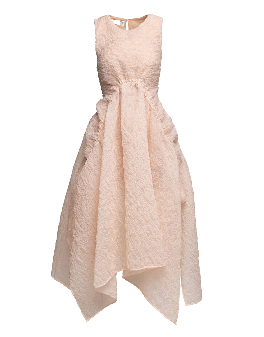 Abito Stondato in Butterfly Cloqué Apricot