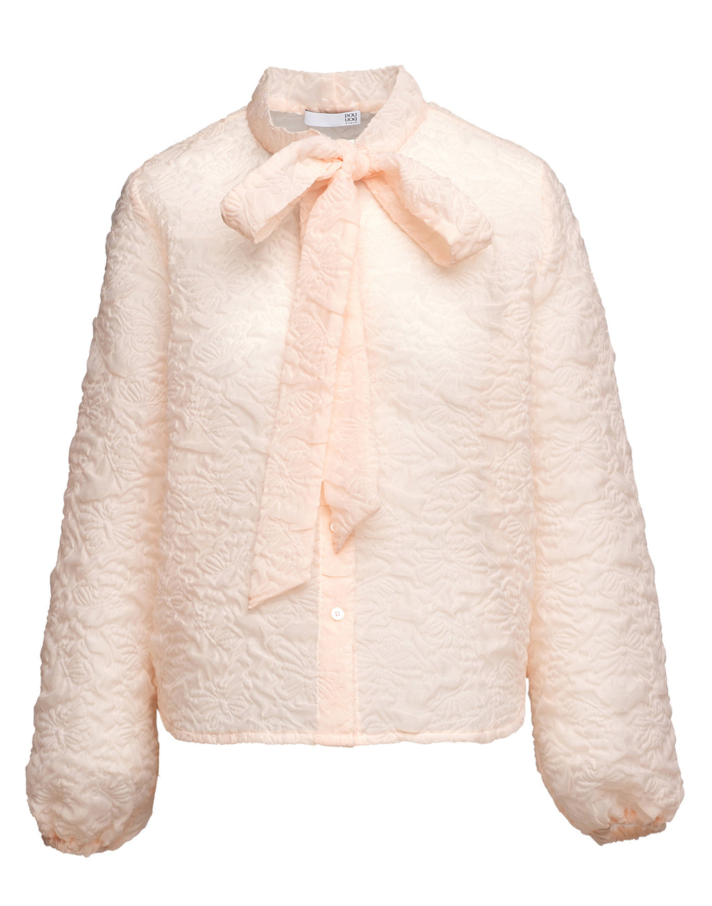 Camicia Collo a Nastro in Butterfly Cloqué Apricot
