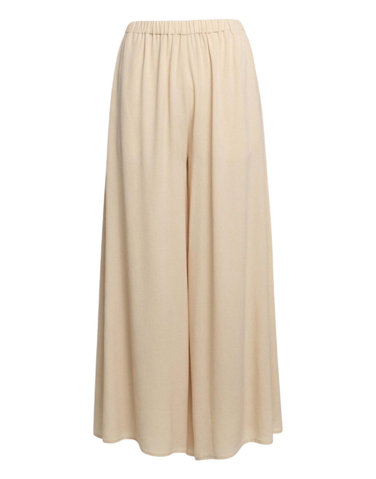 Pantalon large en crêpe de Chine sable