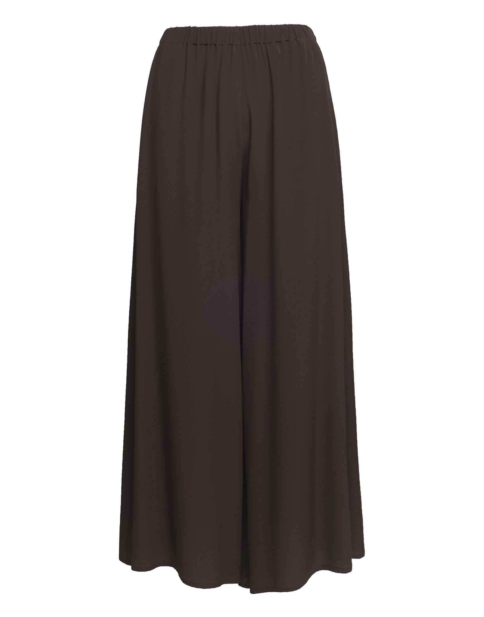 Pantaloni Wide-Leg in Crepe de Chine Ciocco