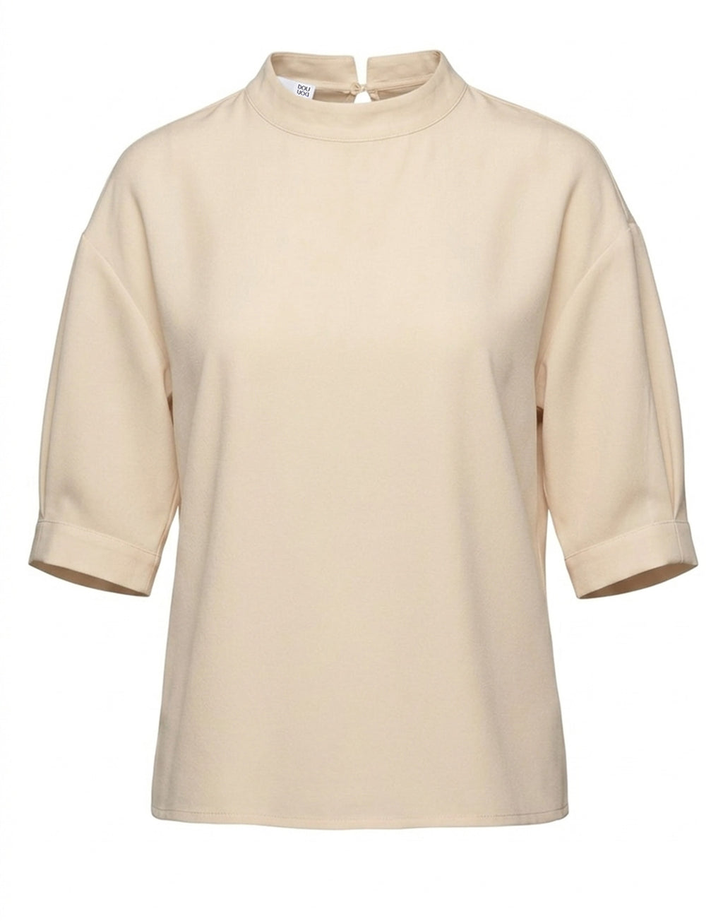 T-shirt in Crepe de Chine Sabbia