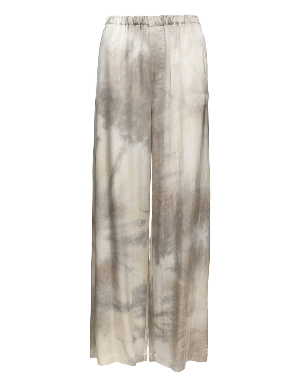 Pantaloni Wide-Leg in Viscosa Tie-Dye Pomice