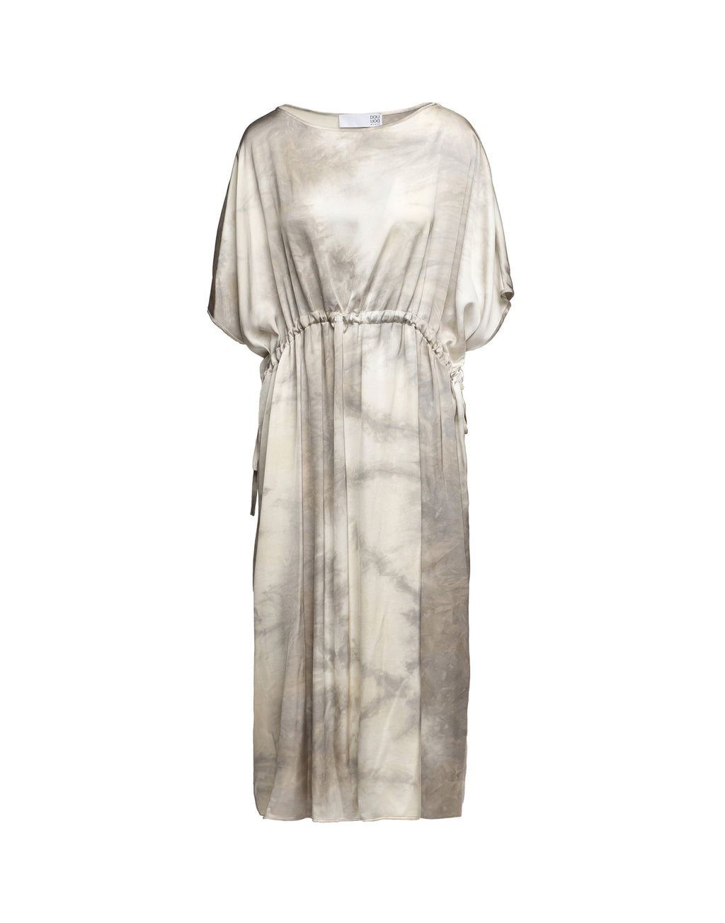 Abito a Sacchetto in Viscosa Tie-Dye Pomice