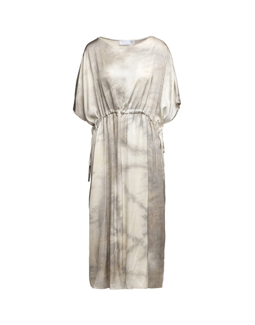 Abito a Sacchetto in Viscosa Tie-Dye Pomice