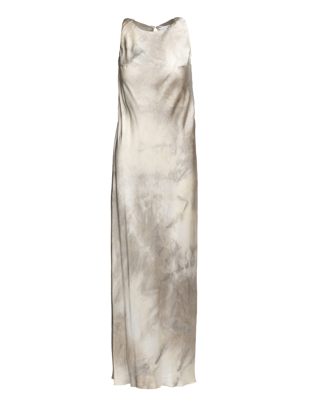 Abito Scollo Americano in Viscosa Tie-Dye Pomice