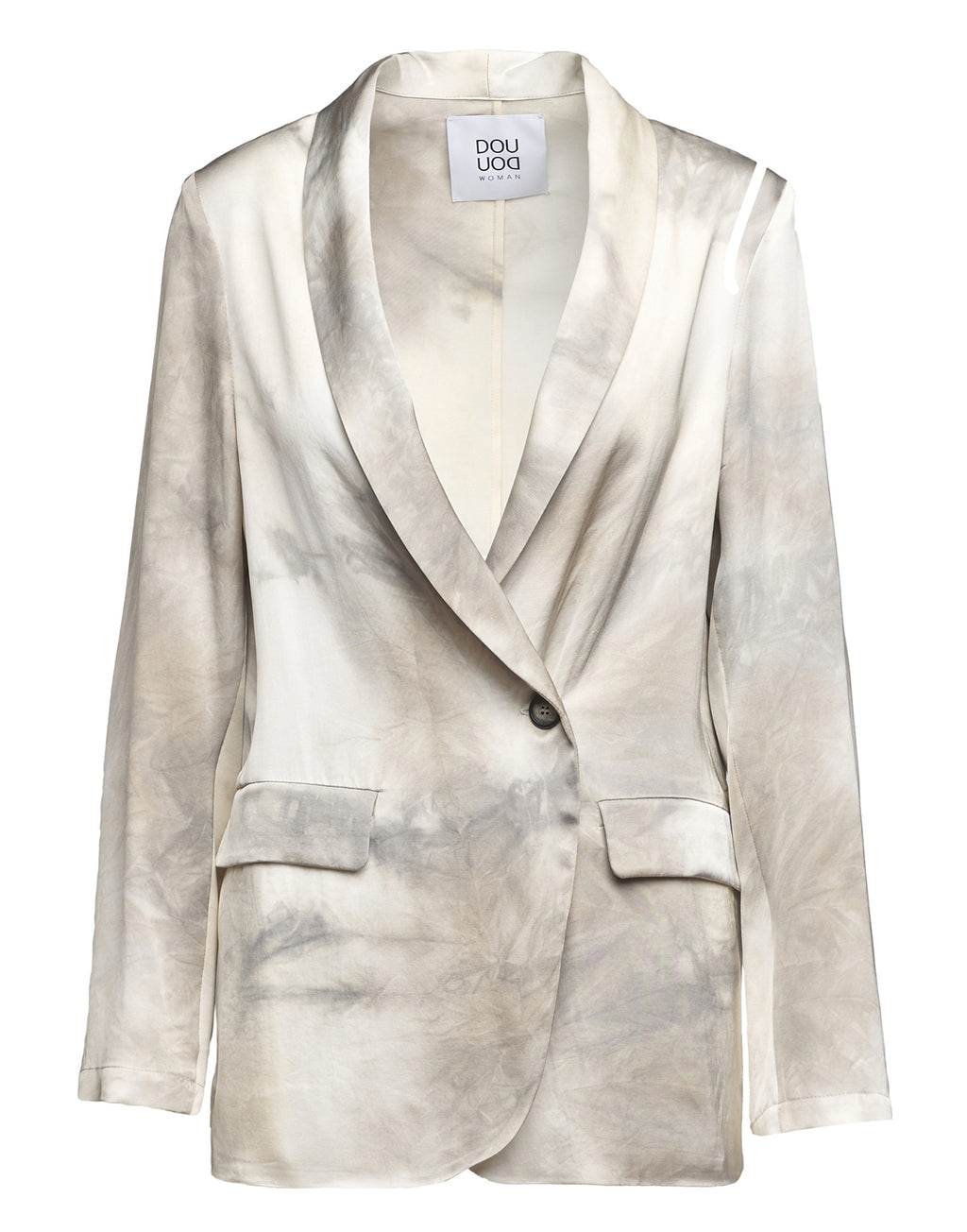 Giacca Smoking Decostruita in Viscosa Tie-Dye Pomice