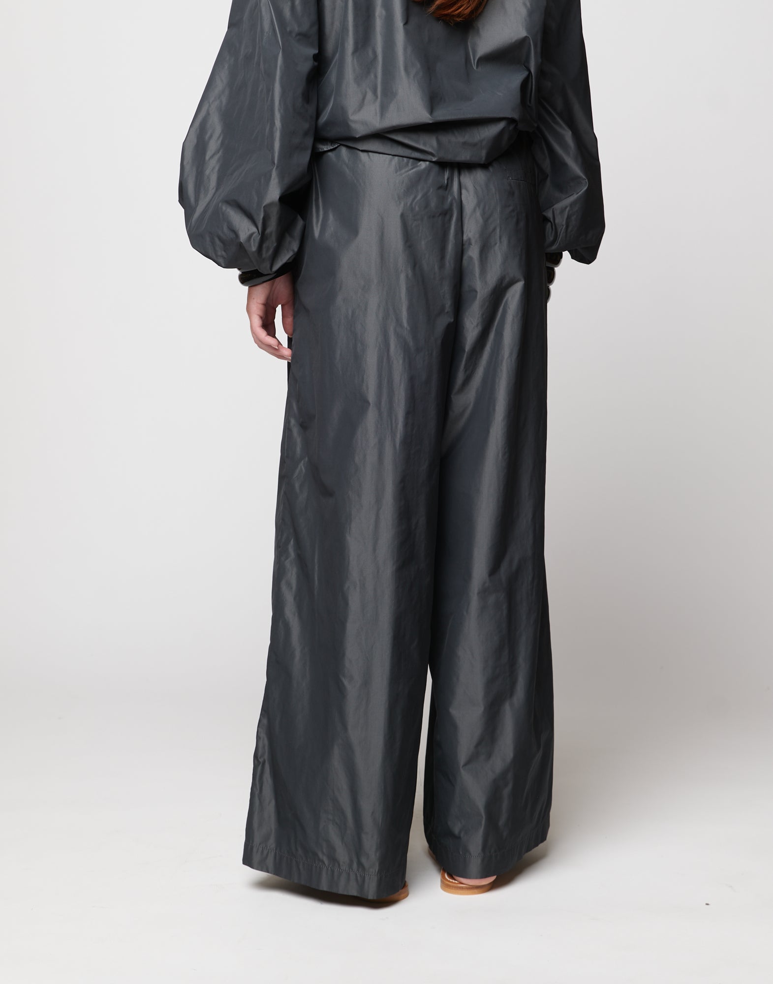 Pantaloni Wide-Leg in Taffetà Ghisa
