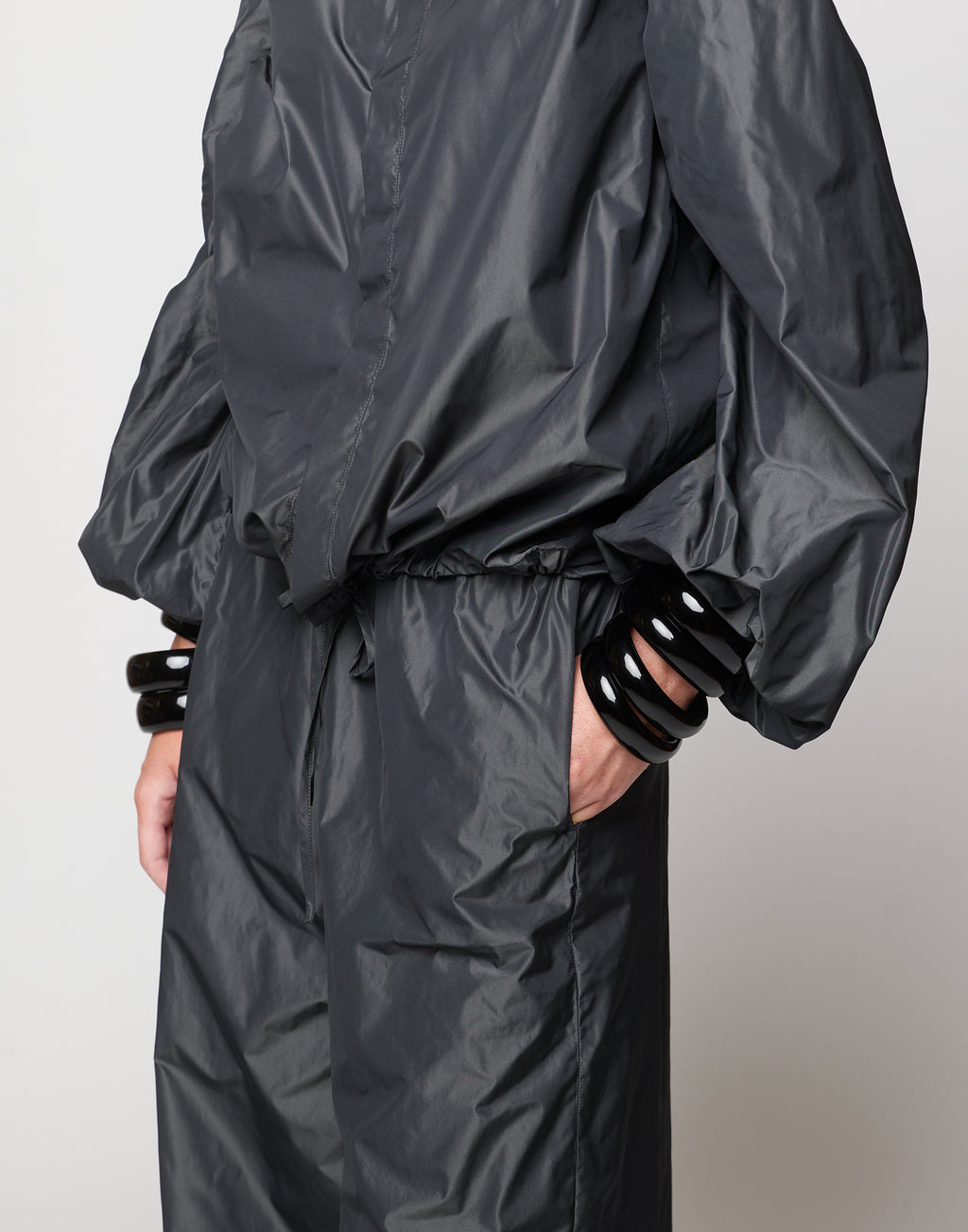 Pantaloni Wide-Leg in Taffetà Ghisa