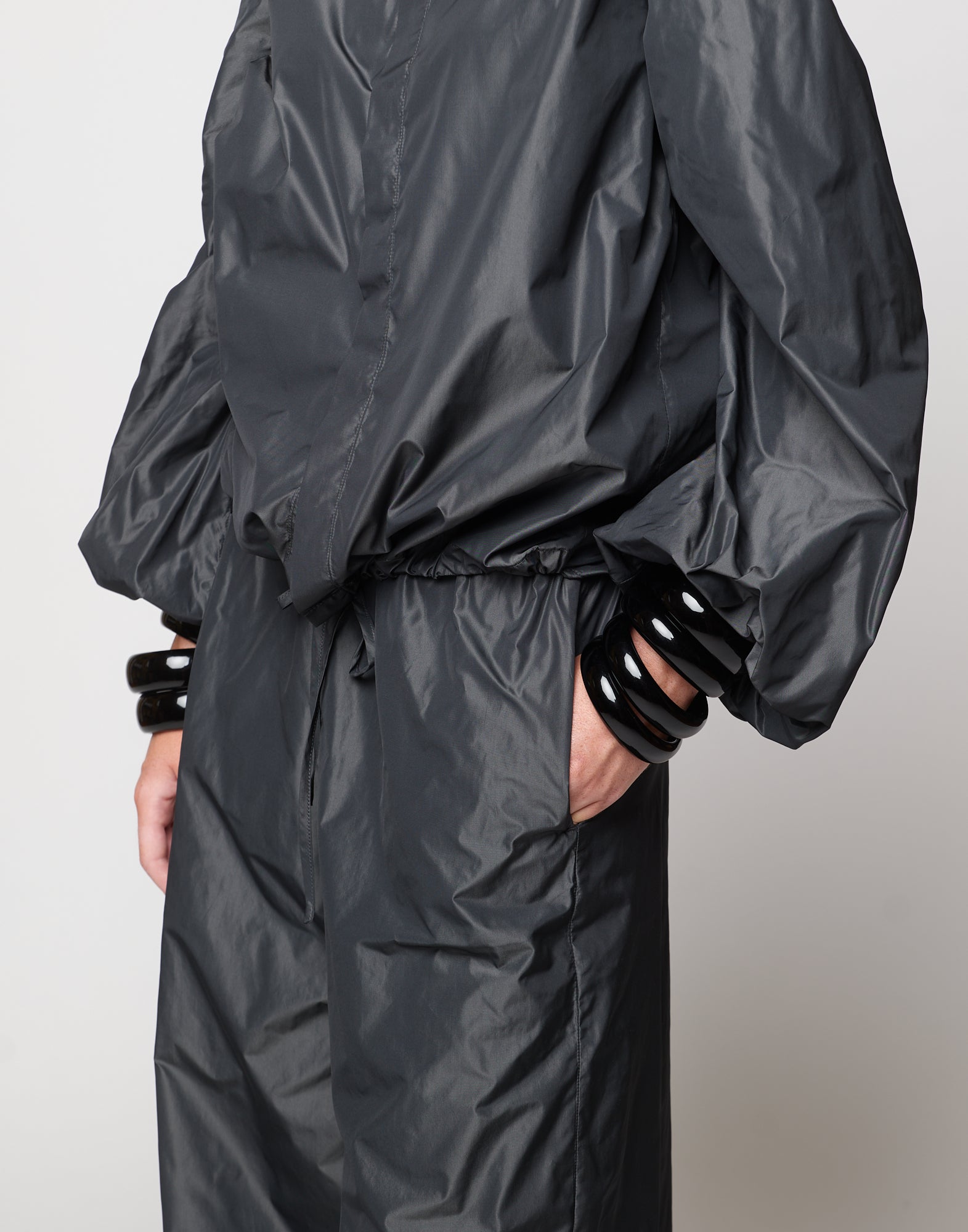 Pantaloni Wide-Leg in Taffetà Ghisa