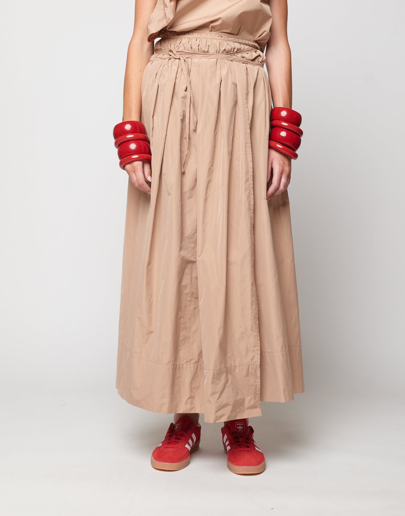 Gonna Pareo in Taffetà Nude