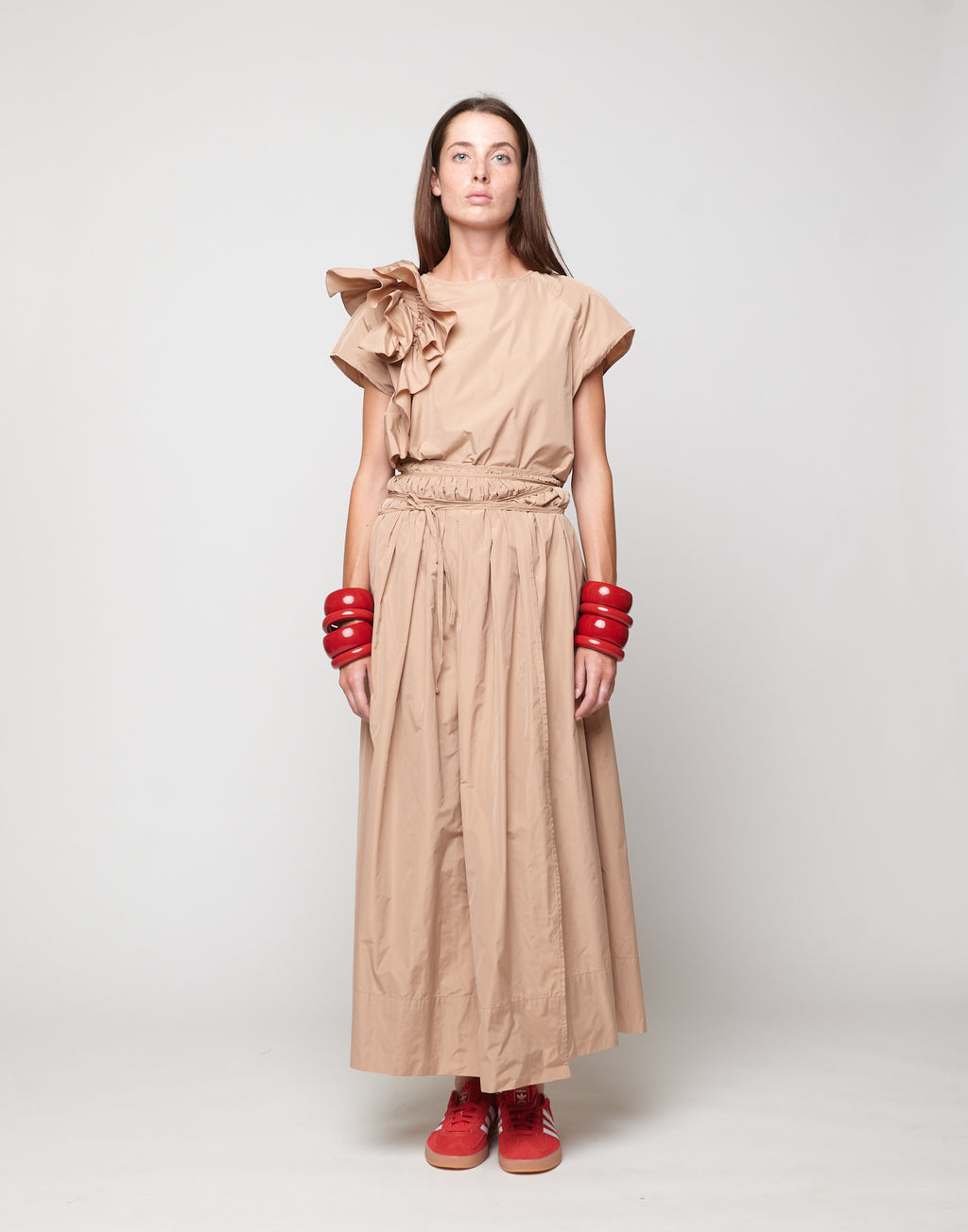Gonna Pareo in Taffetà Nude