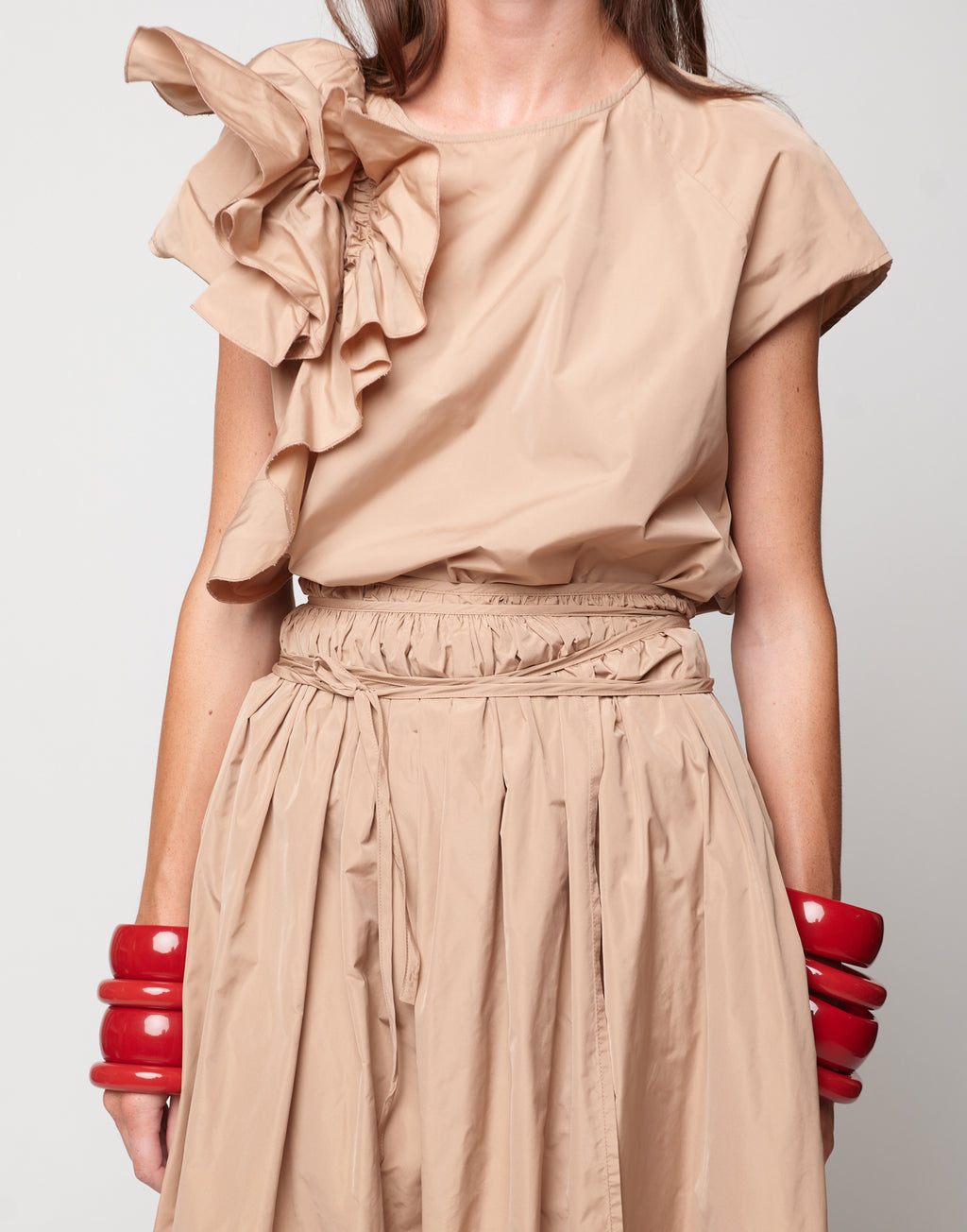 Gonna Pareo in Taffetà Nude