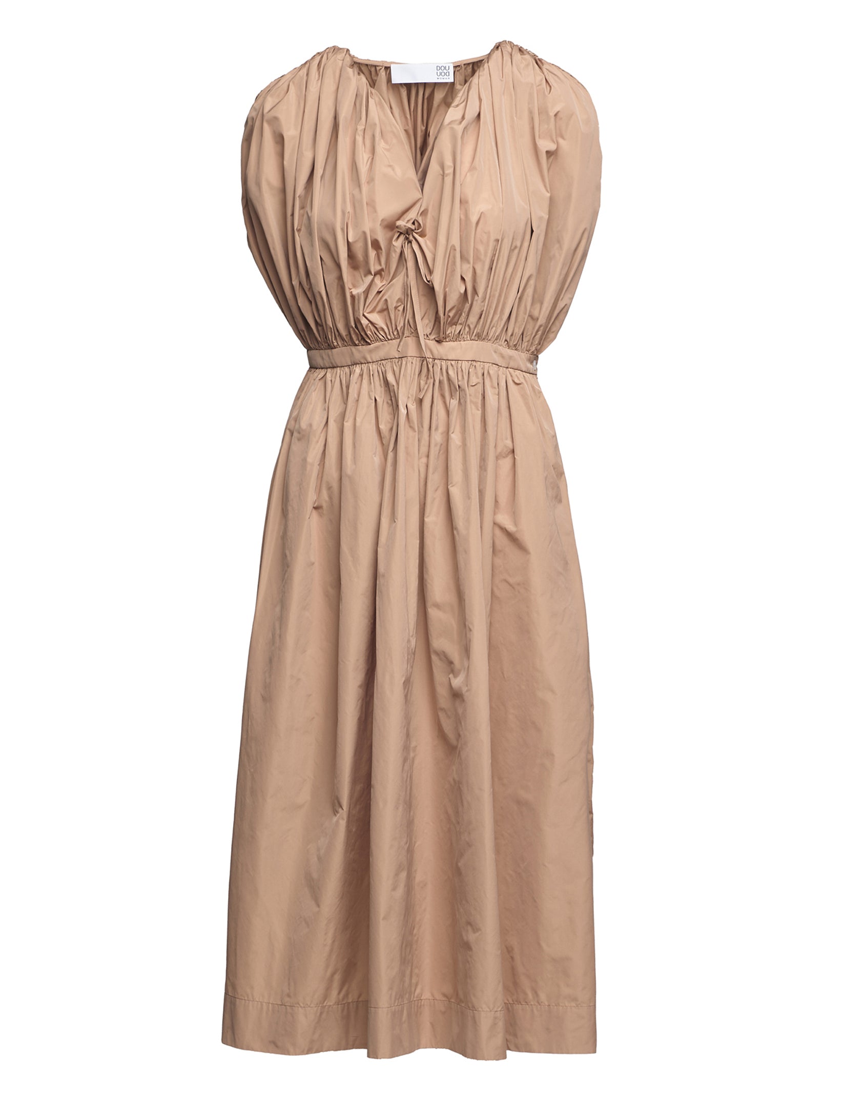 Abito Arricciato in Taffetà Nude