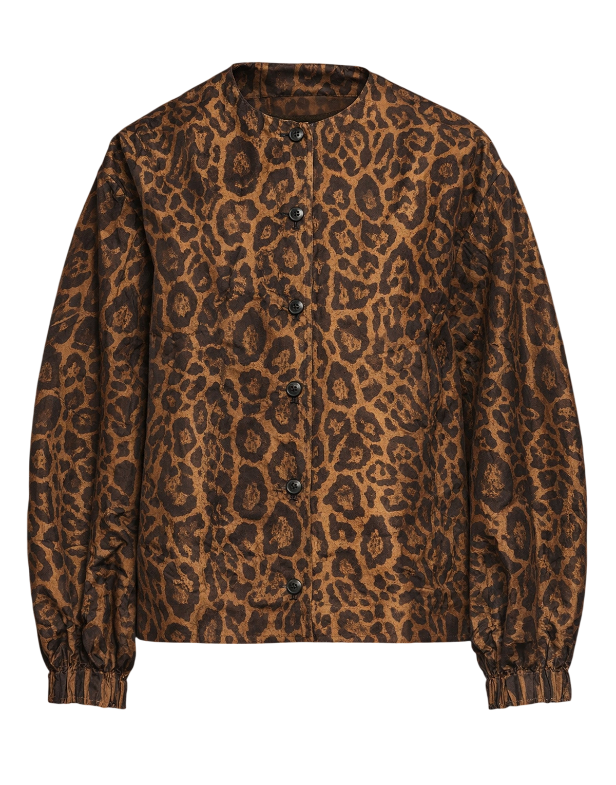 Animal Print Jacquard Taffeta Bomber Jacket