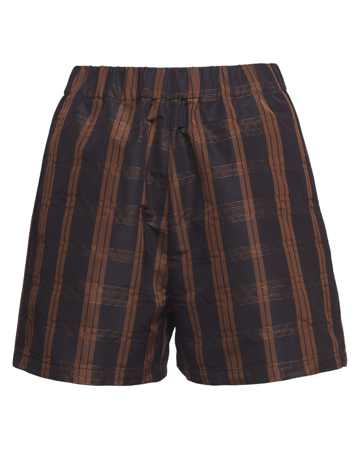 Black/Gianduia Madras Taffeta Shorts