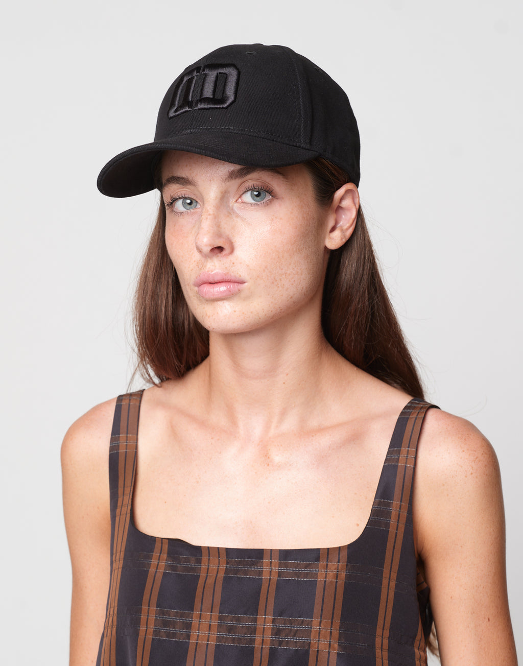 Abito Lungo in Taffetà Madras Nero/Gianduia