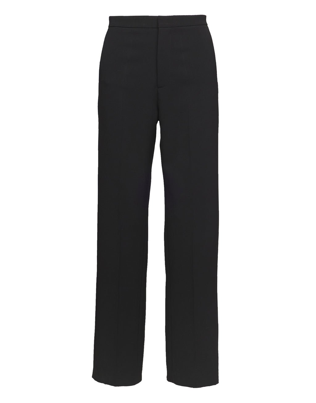 Pantaloni Dritti in Crepe Sablè Comfort Neri