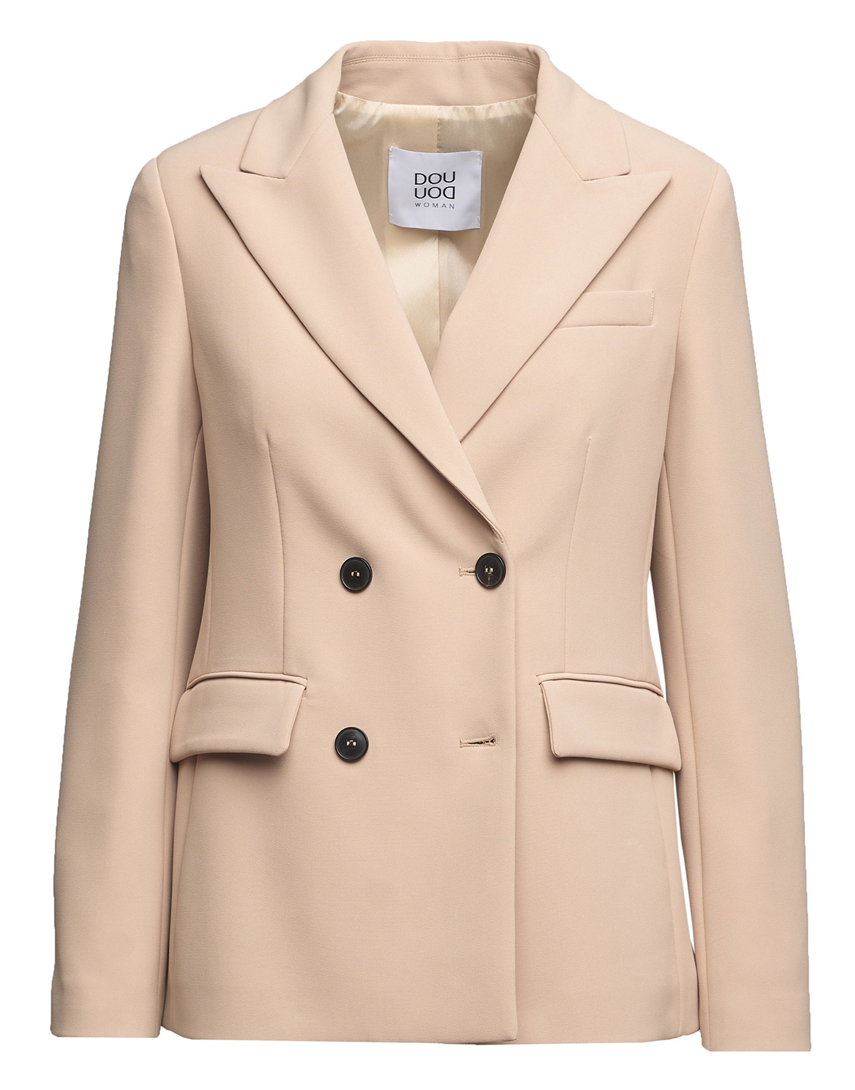 Giacca Doppio Petto in Crepe Sablè Comfort Cialda