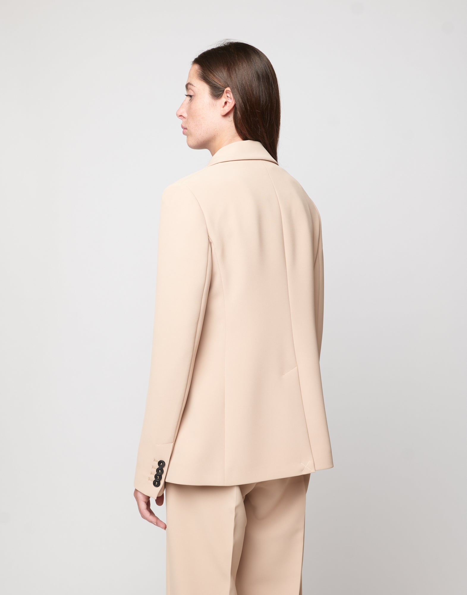 Giacca Doppio Petto in Crepe Sablè Comfort Cialda