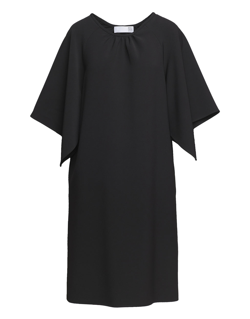 Abito Manica Farfalla in Crepe Sablé Comfort Nero