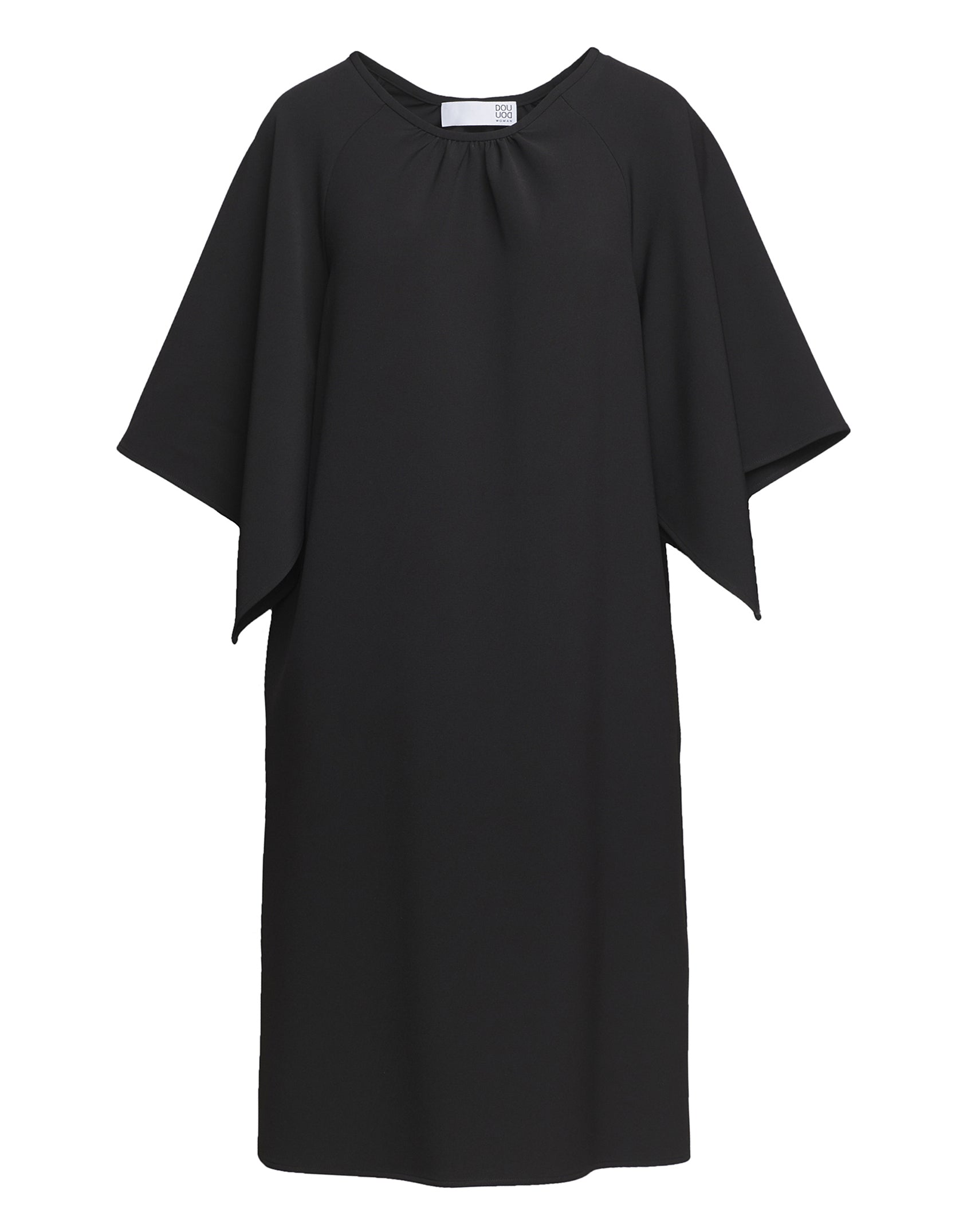 Abito Manica Farfalla in Crepe Sablé Comfort Nero