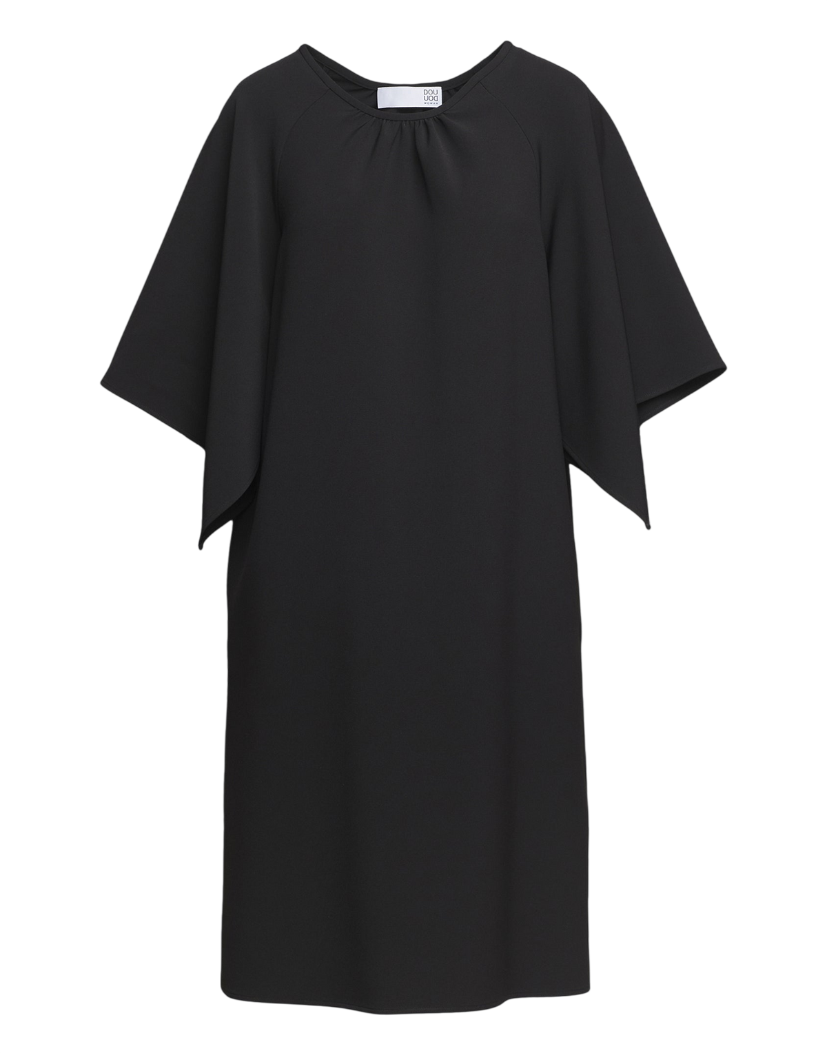 Abito Manica Farfalla in Crepe Sablé Comfort Nero