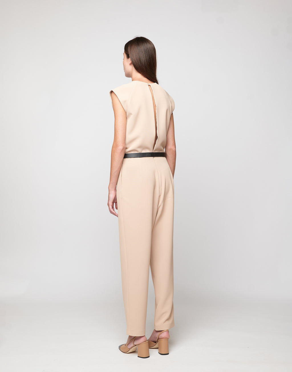 Tuta Smanicata in Crepe Sablé Comfort Cialda