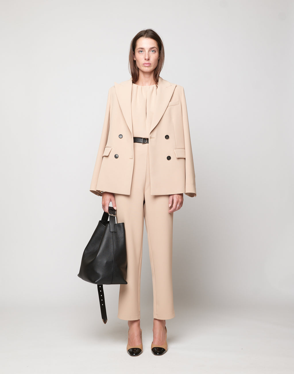 Tuta Smanicata in Crepe Sablé Comfort Cialda