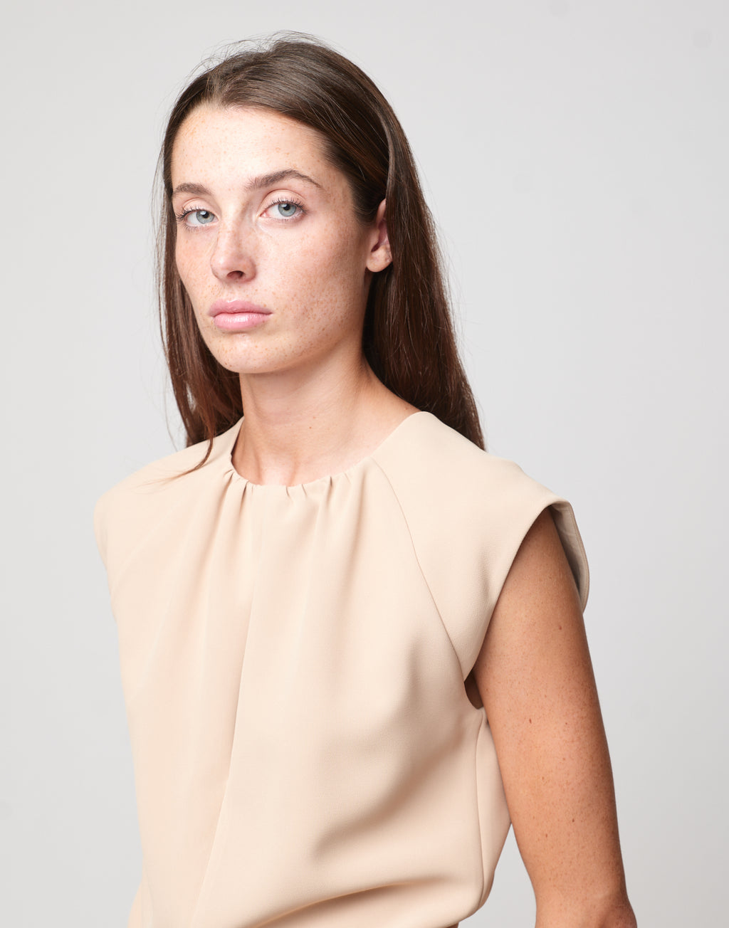 Tuta Smanicata in Crepe Sablé Comfort Cialda