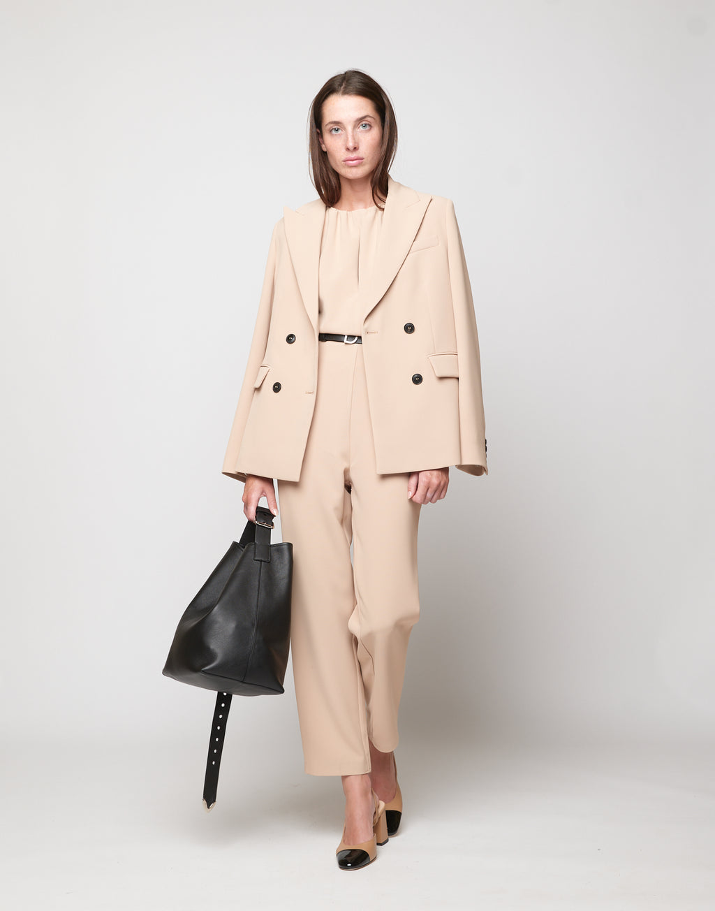 Tuta Smanicata in Crepe Sablé Comfort Cialda