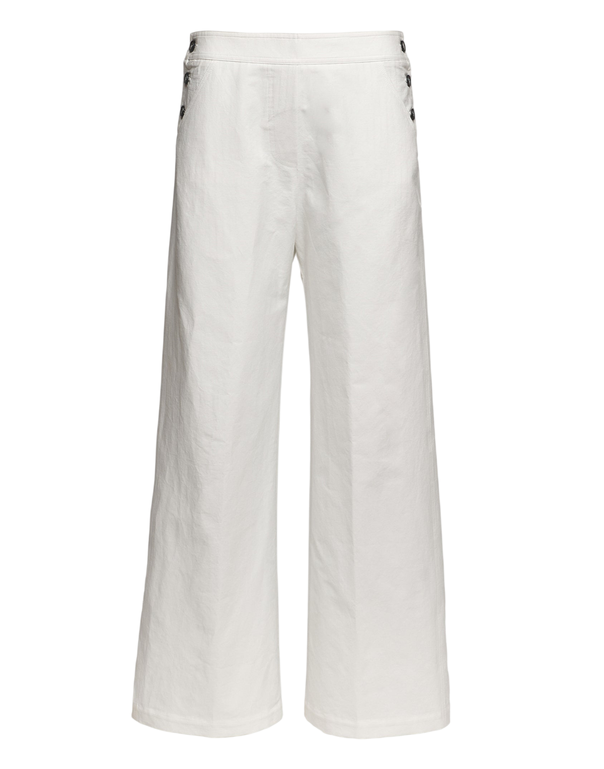 Pantalon à fermeture marine en coton froissé lait
