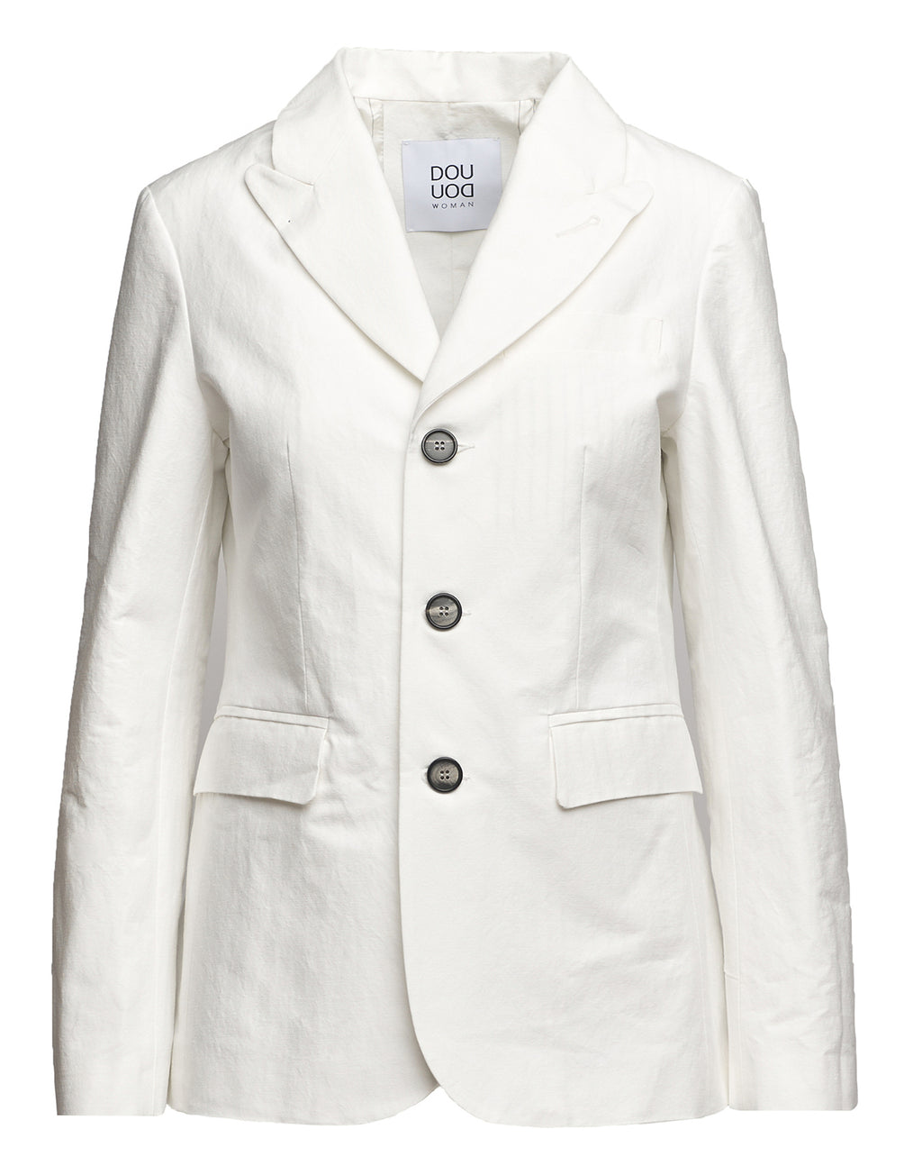 Giacca Sfiancata in Cotone Froissé Latte