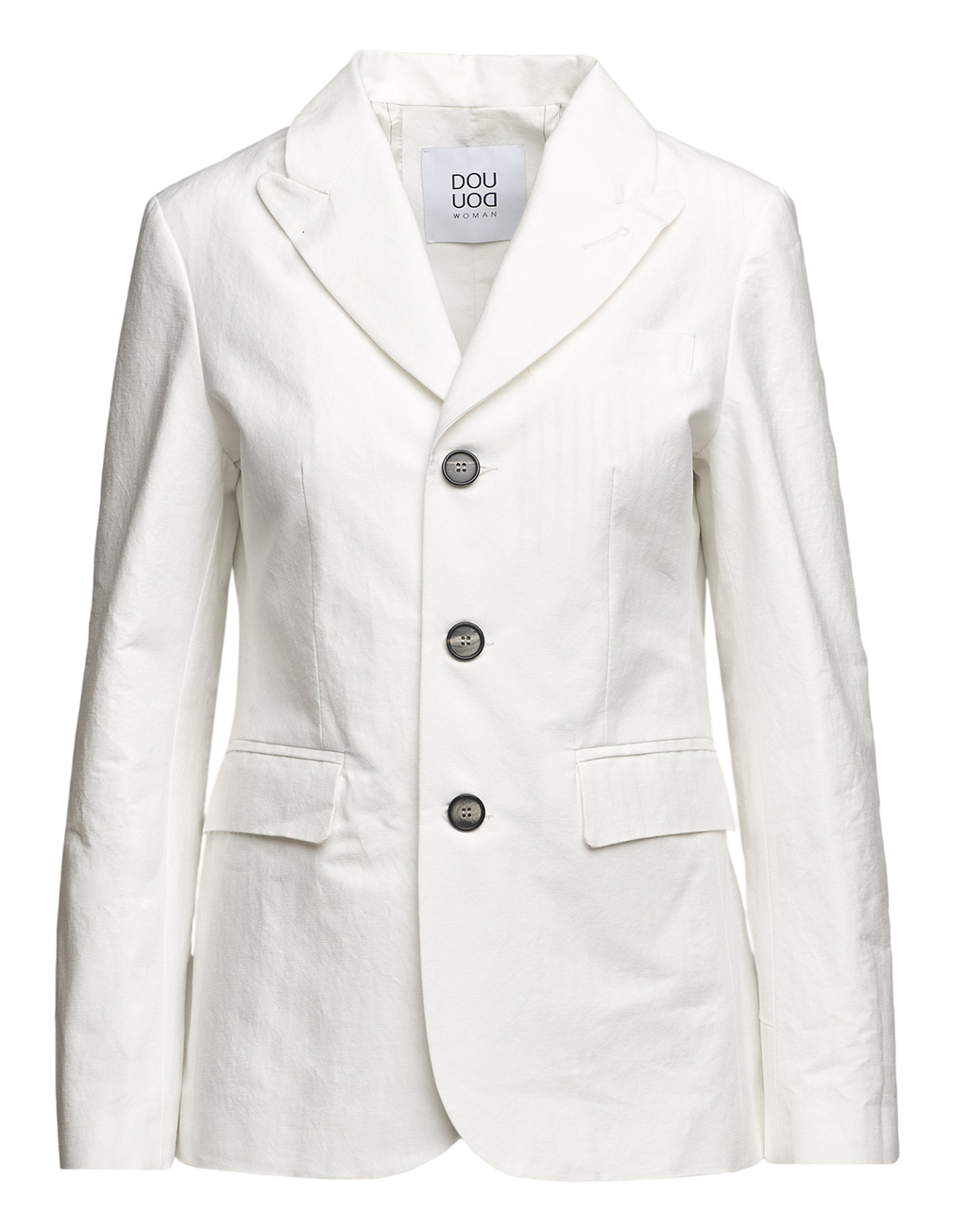 Milk Crinkled Cotton Fitted Jacket