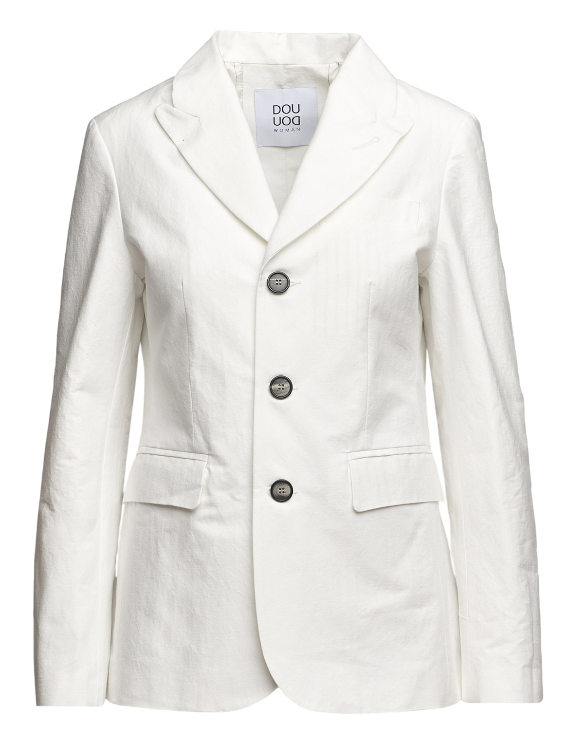 Veste cintrée en coton froissé lait