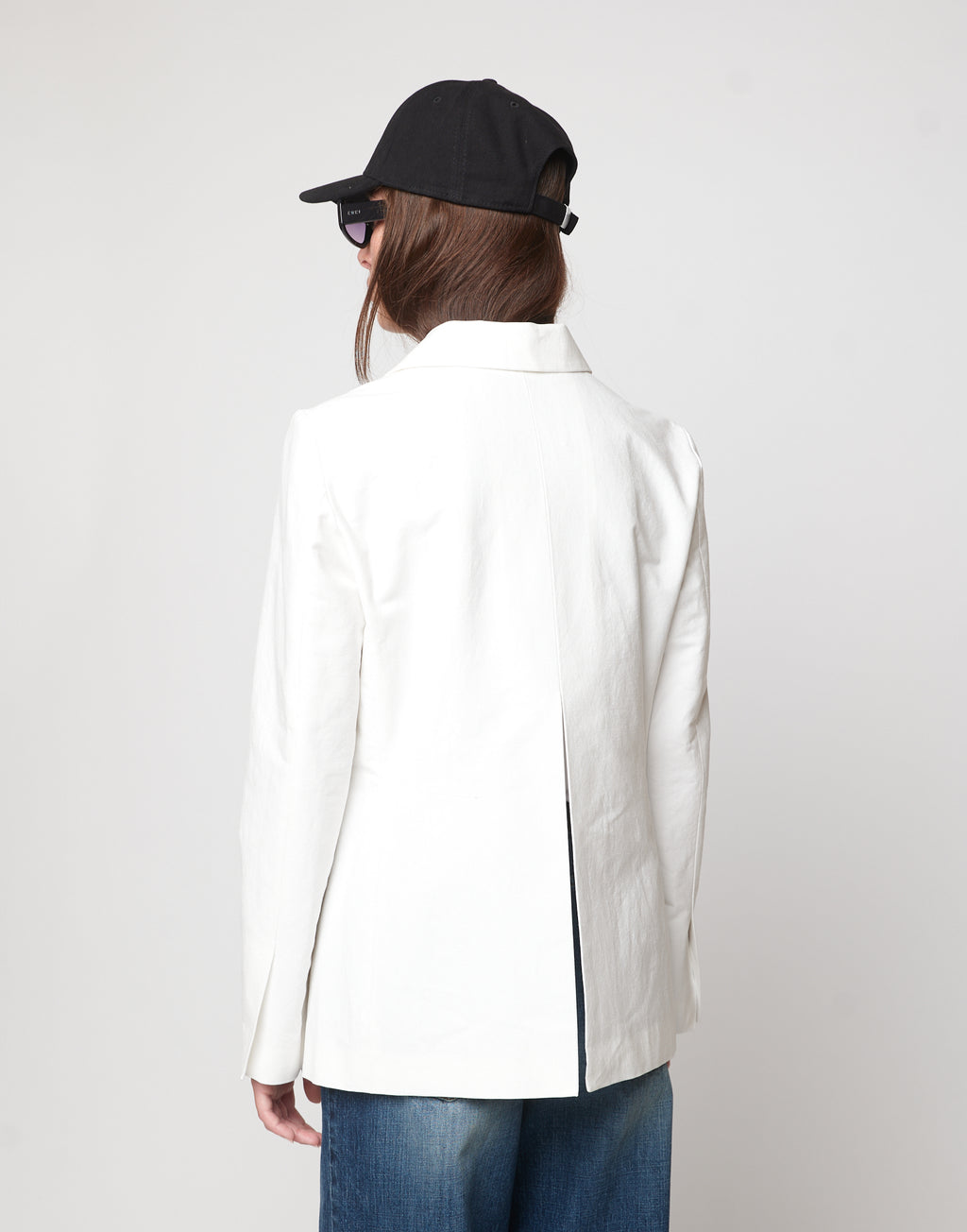 Giacca Sfiancata in Cotone Froissé Latte