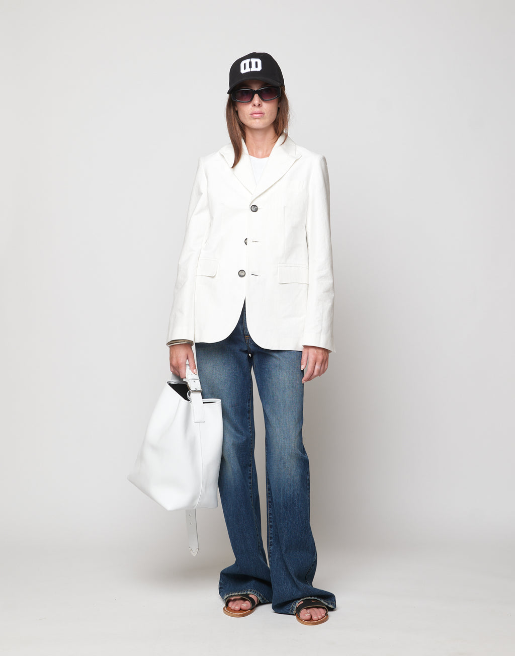 Giacca Sfiancata in Cotone Froissé Latte