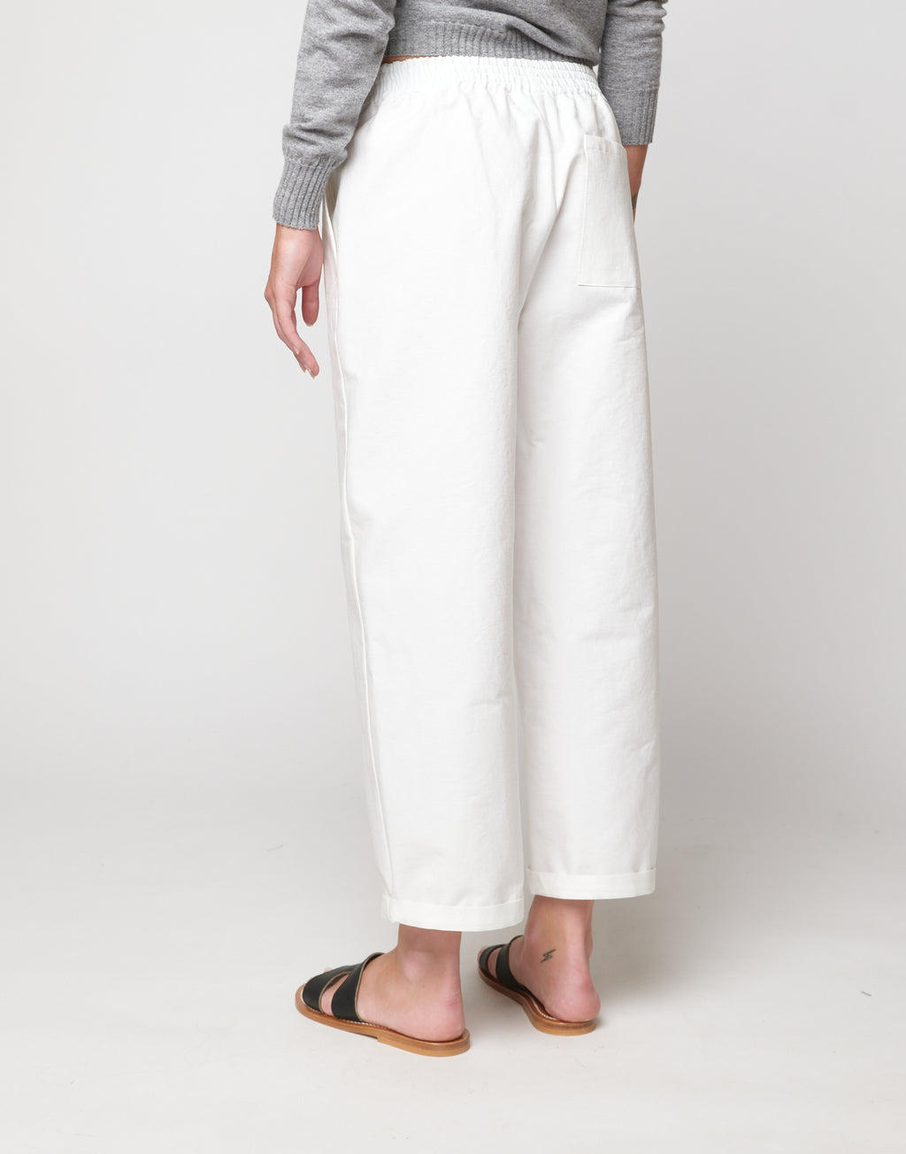Pantaloni Japan in Cotone Froissé Latte