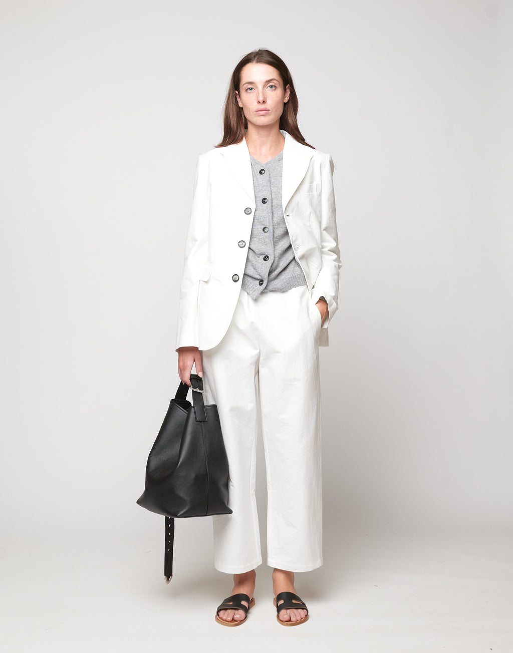 Pantaloni Japan in Cotone Froissé Latte