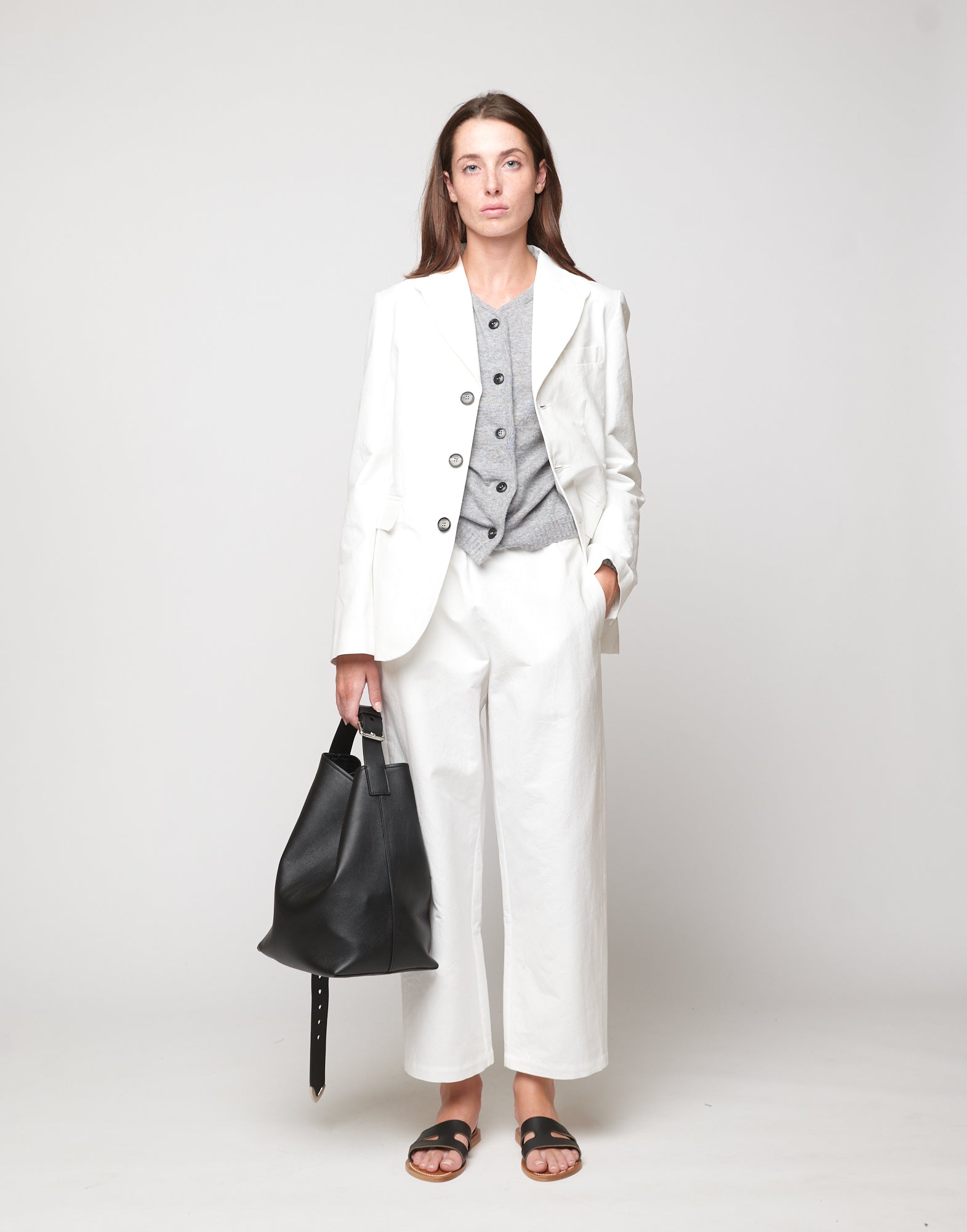 Pantaloni Japan in Cotone Froissé Latte