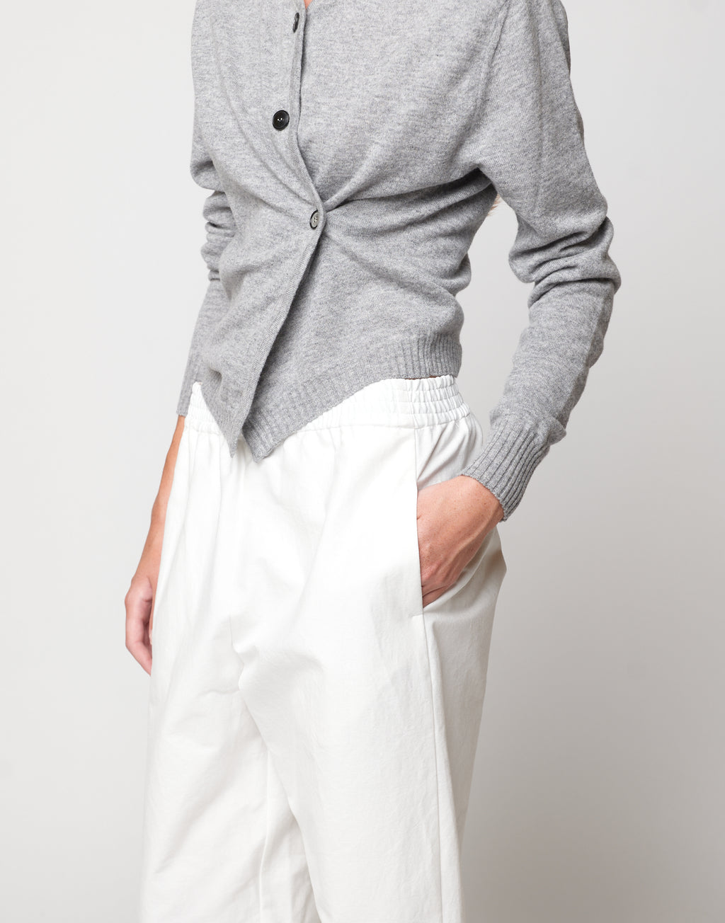 Pantaloni Japan in Cotone Froissé Latte