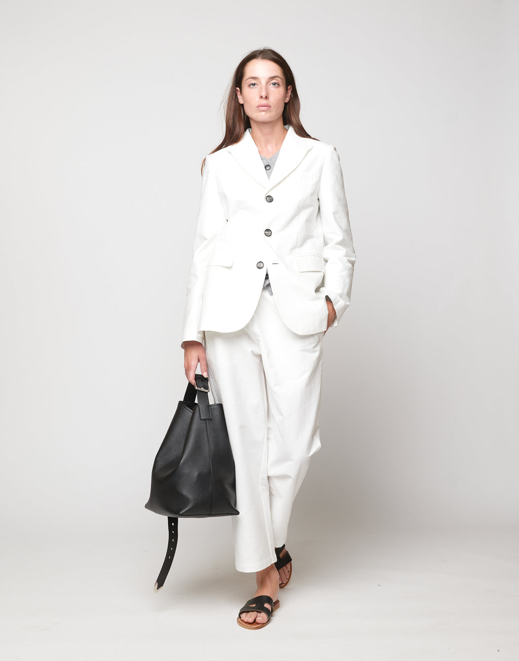 Pantaloni Japan in Cotone Froissé Latte