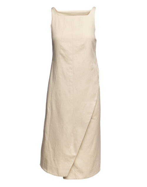 Robe portefeuille en mélange lin et coton orge
