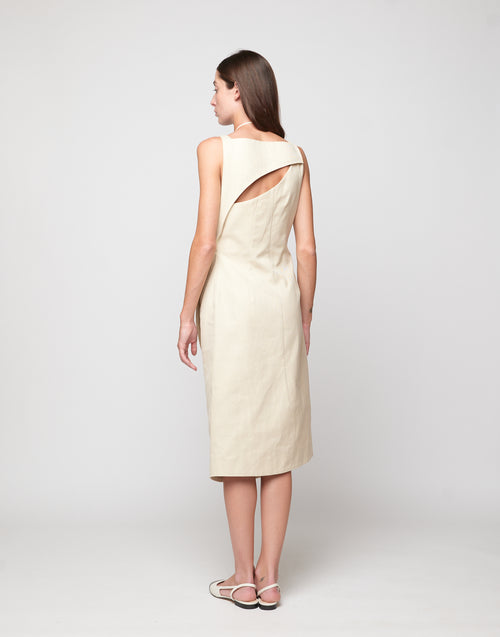 Abito a Portafoglio in Lino Cotone Orzo