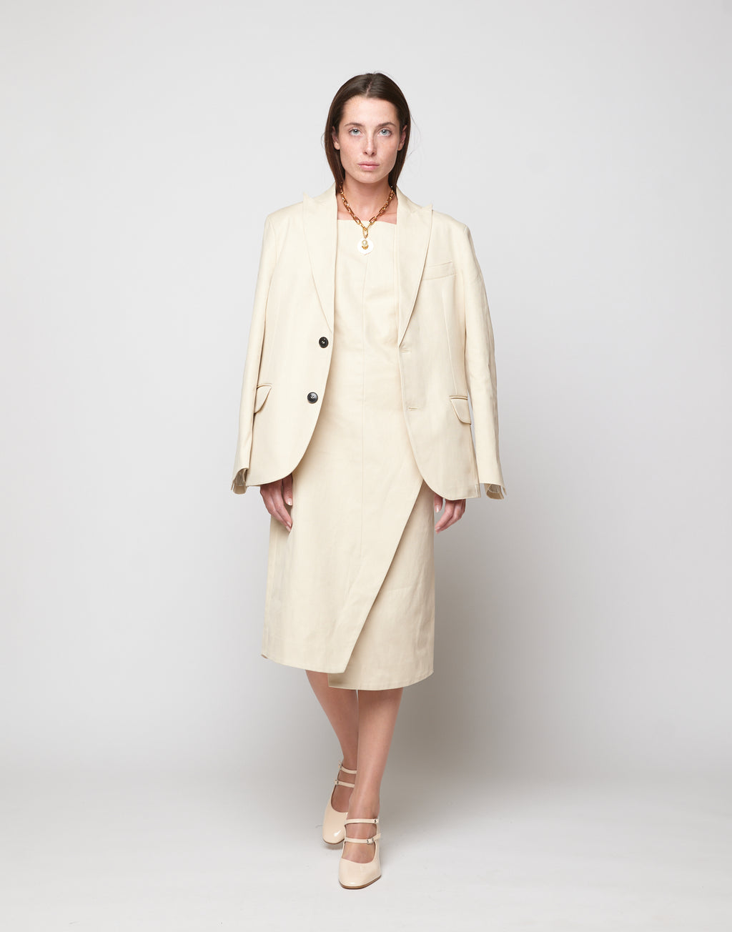 Abito a Portafoglio in Lino Cotone Orzo