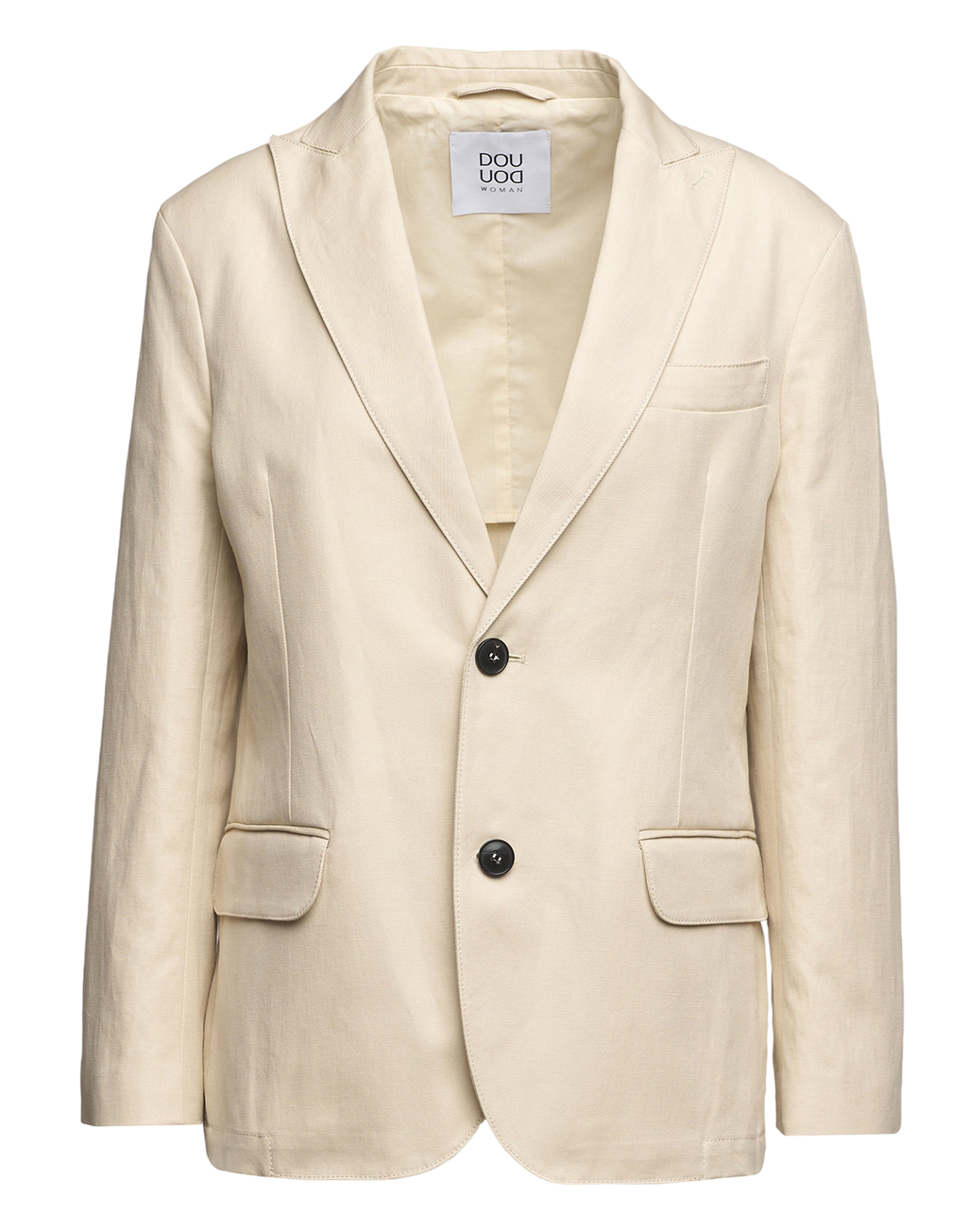Veste simple boutonnage en lin et coton orge